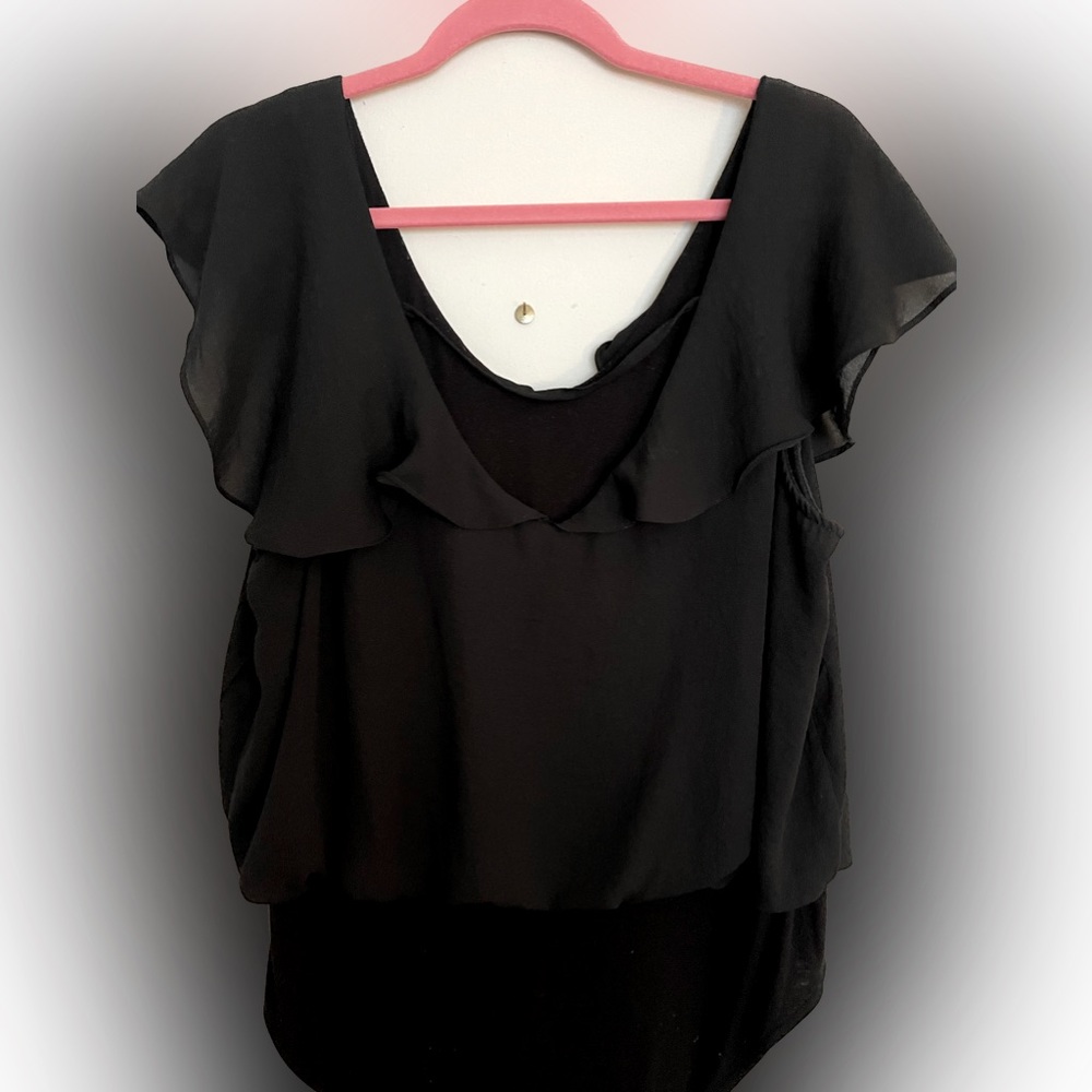 Torrid Size 2 Black Flutter Sleeve Body Suit